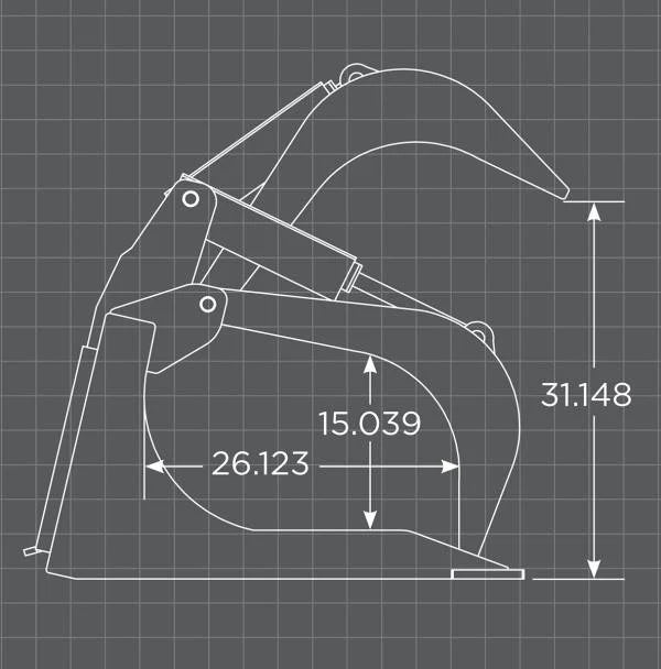 Loflin Fabrication XHD Skid Steer Rock Bucket Grapple